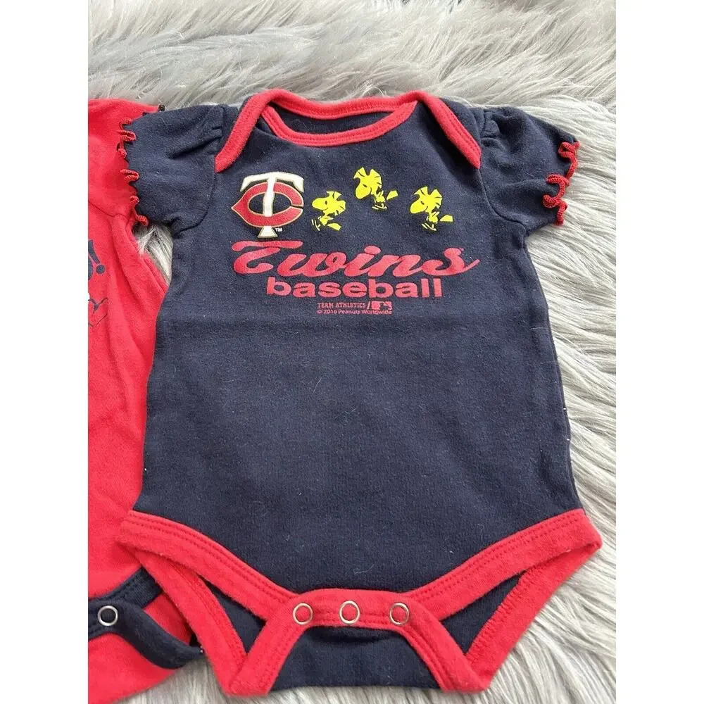 Minnesota Twins Baseball Infant Girls Bundle Of Two Bodysuits Size 0-3‎ months